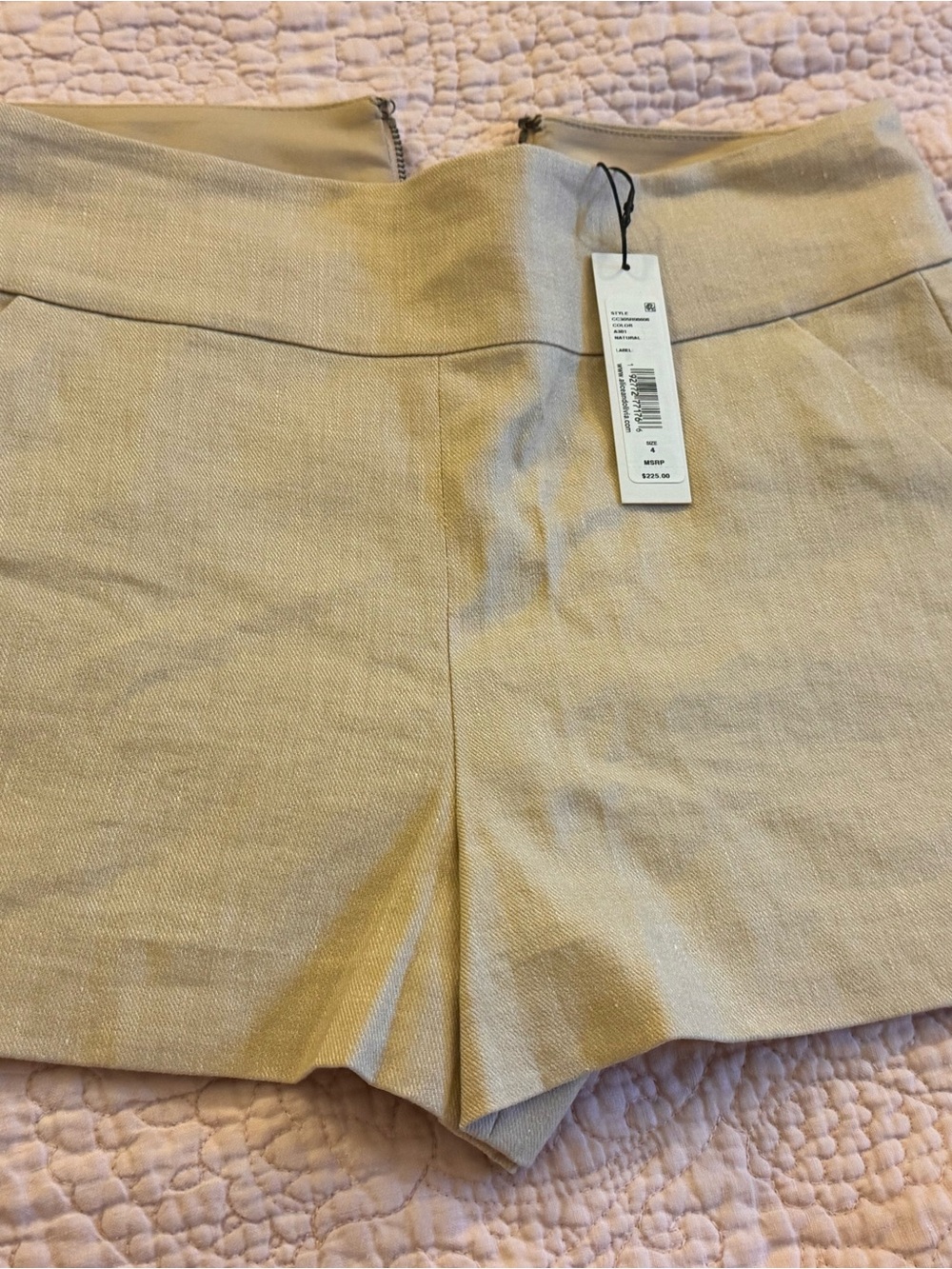 Beige Women's Linen-Blend Shorts Alice and Olivia NWT